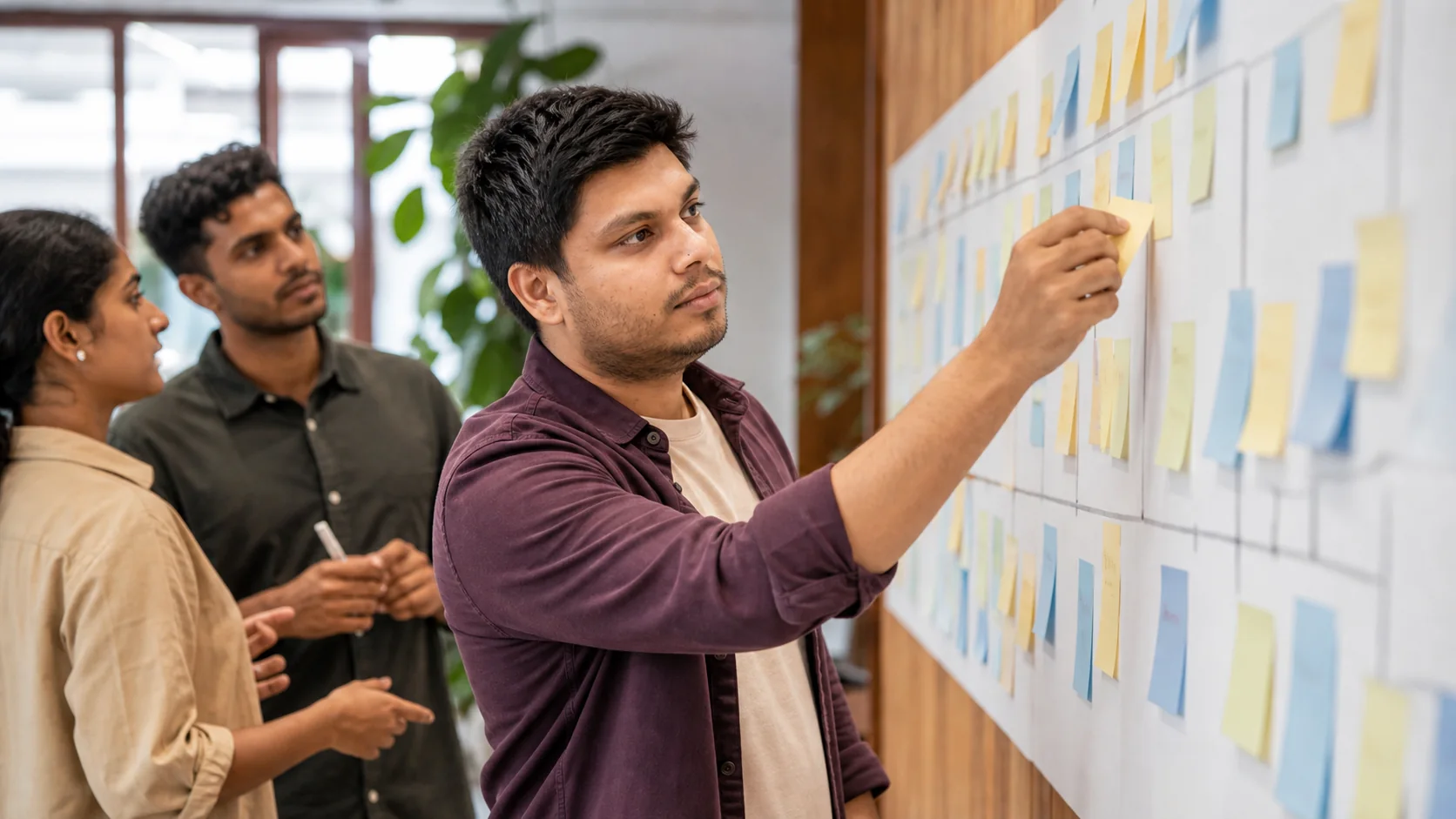 Kayen reorganising a transformation workflow with Sri Lankan colleagues